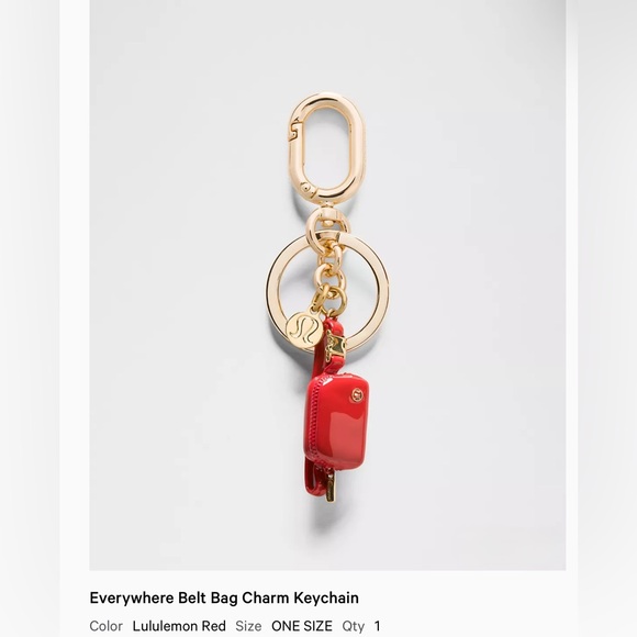 lululemon athletica Accessories - Lululemon Everywhere Belt Bag Charm Keychain, Red,Gold, NWT